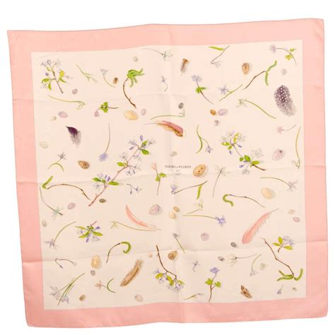 hermes fleurs et plumes scarf|HERMES Silk Fleurs et Plumes Scarf 90 Pink .